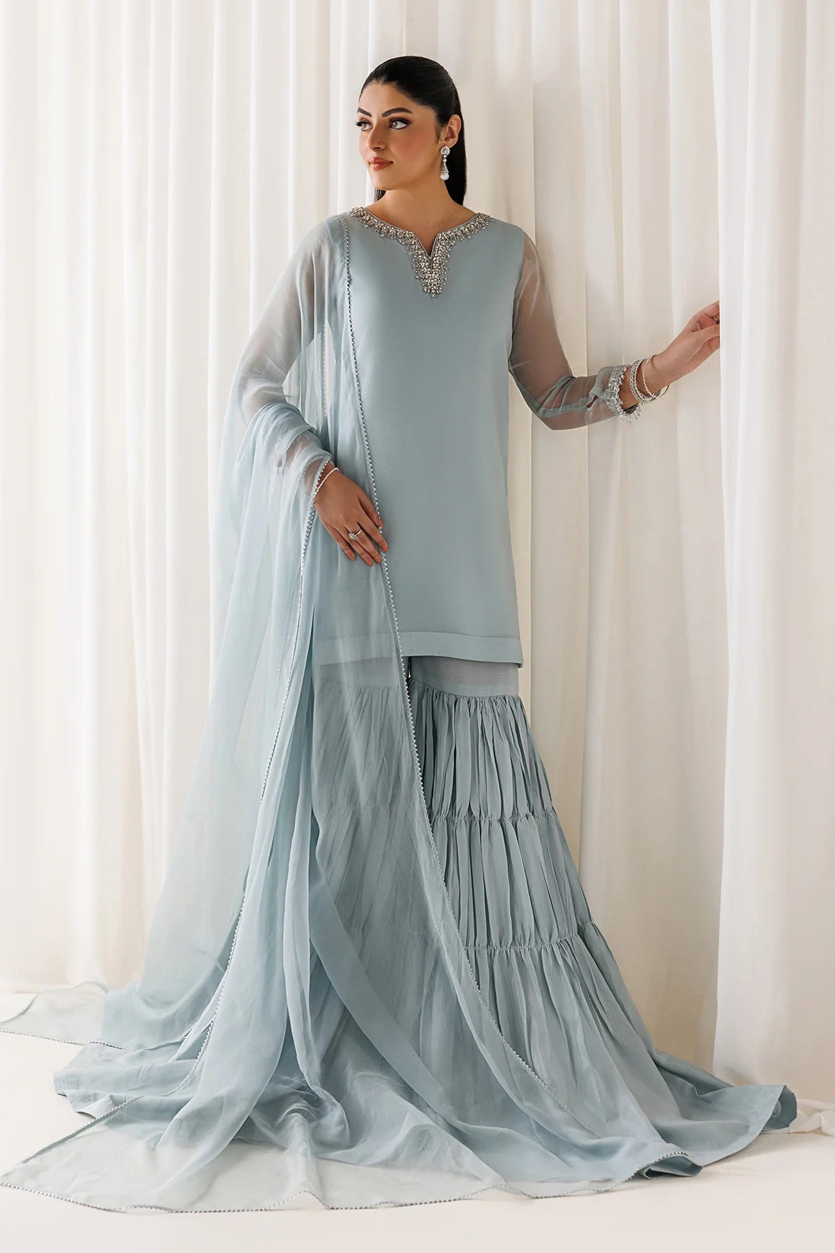 EMBROIDERED CHIFFON EN