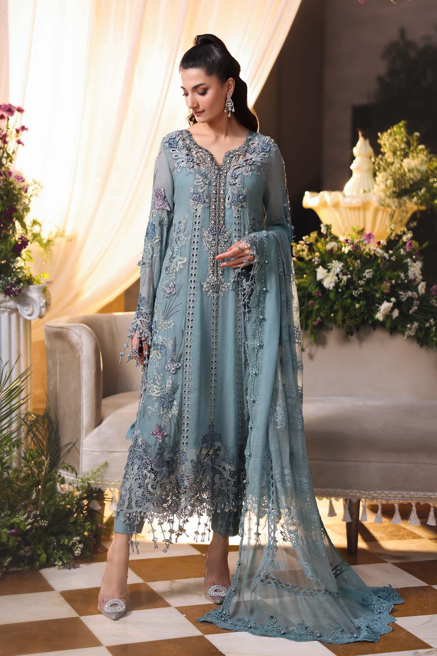 Embroidered Chiffon Suit