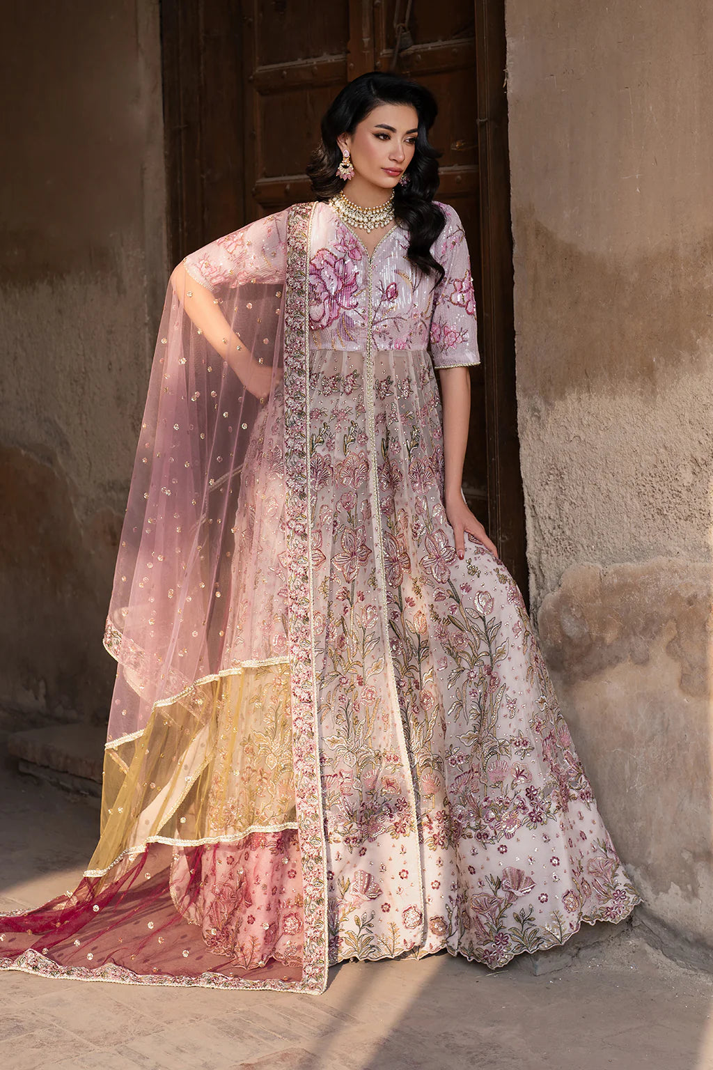 ILC-08 EMBROIDERED PRINTED SILK