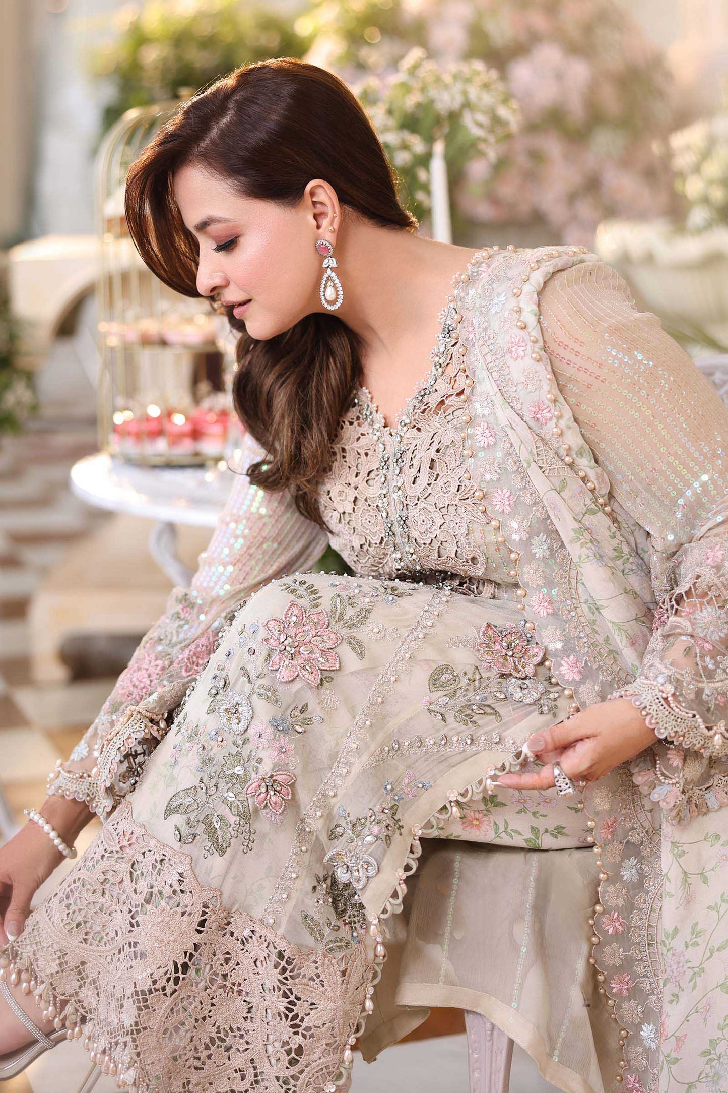 3 Piece Embroidered Chiffon Suit