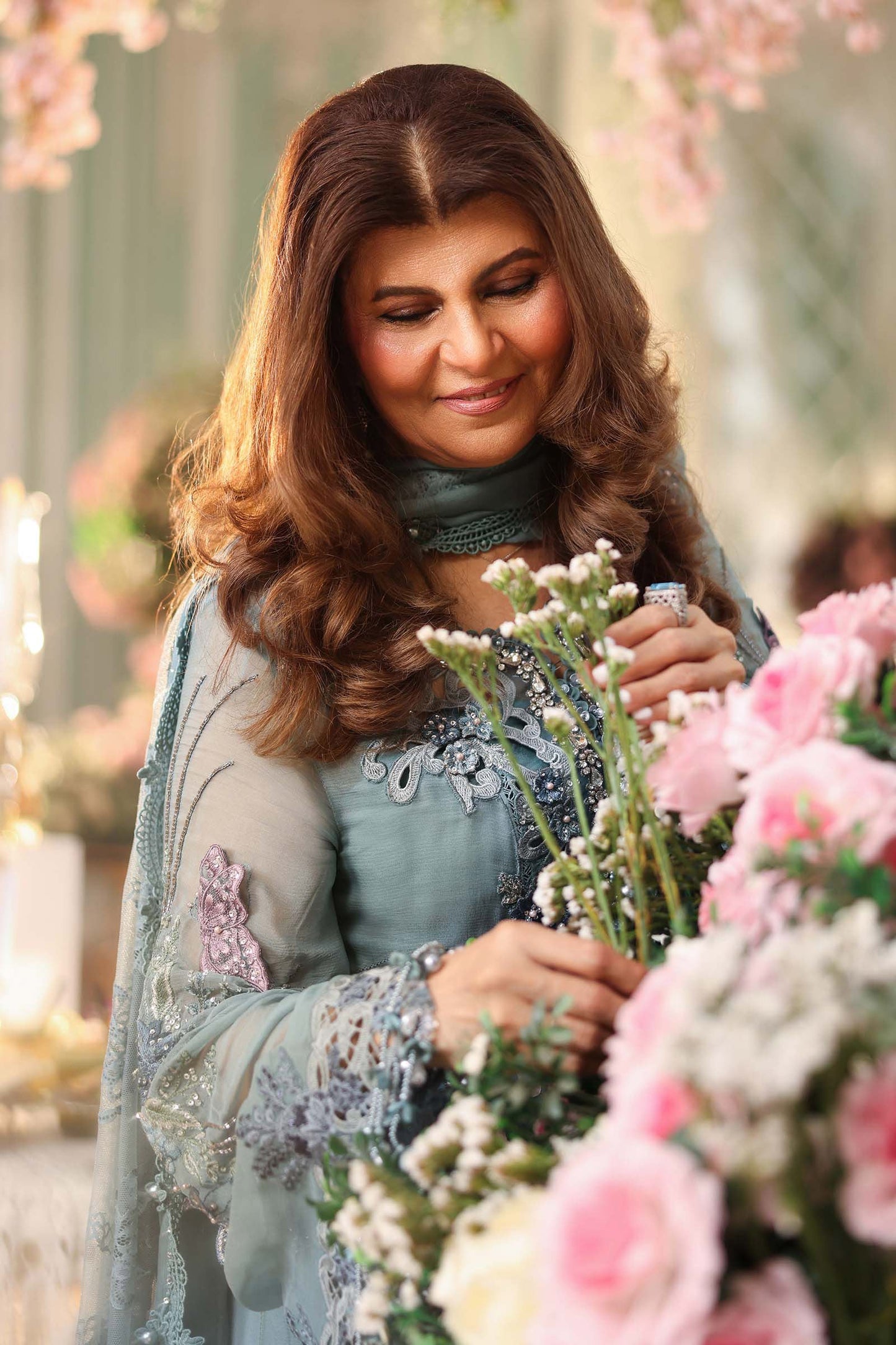 Embroidered Chiffon Suit