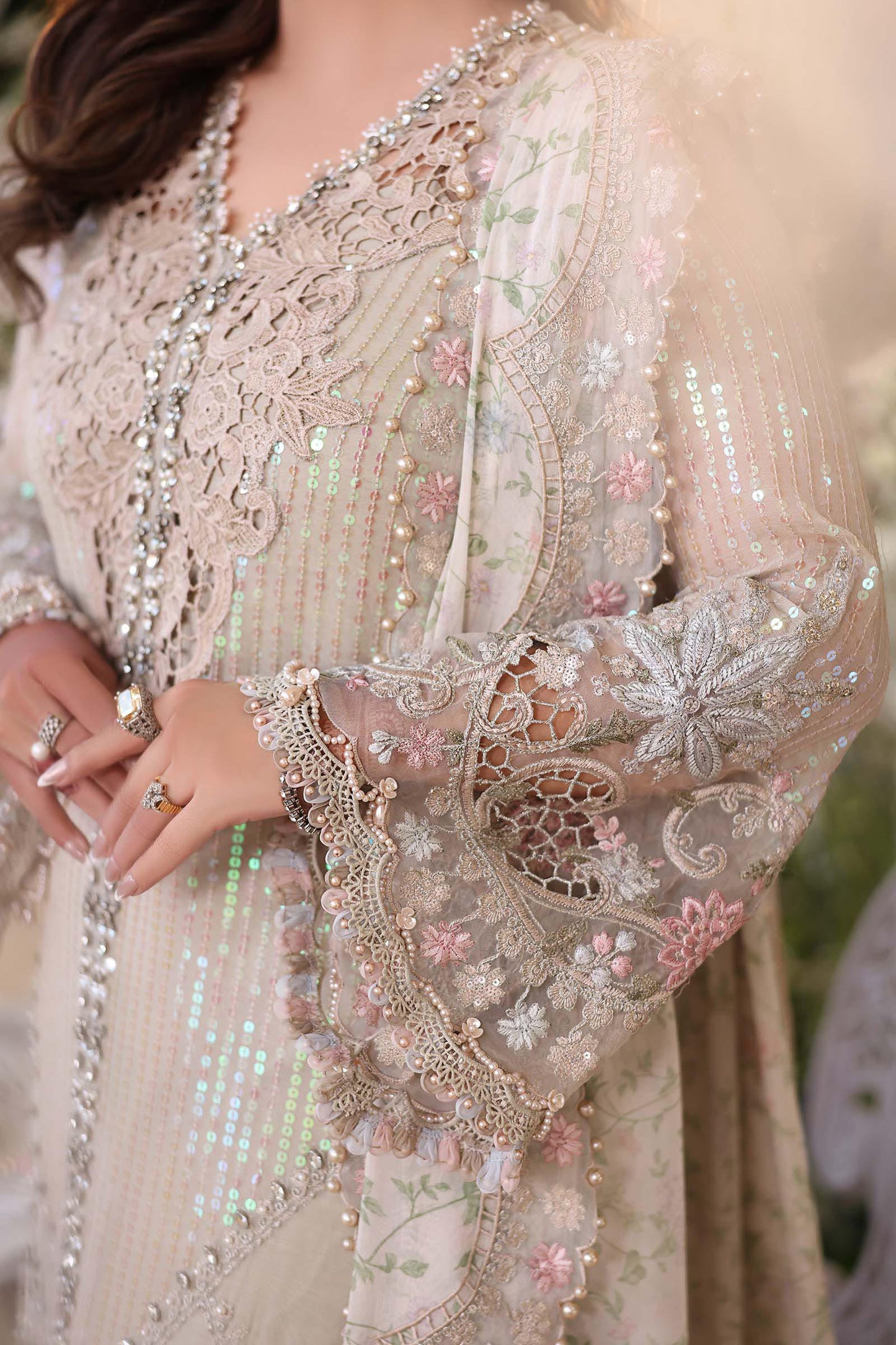 3 Piece Embroidered Chiffon Suit