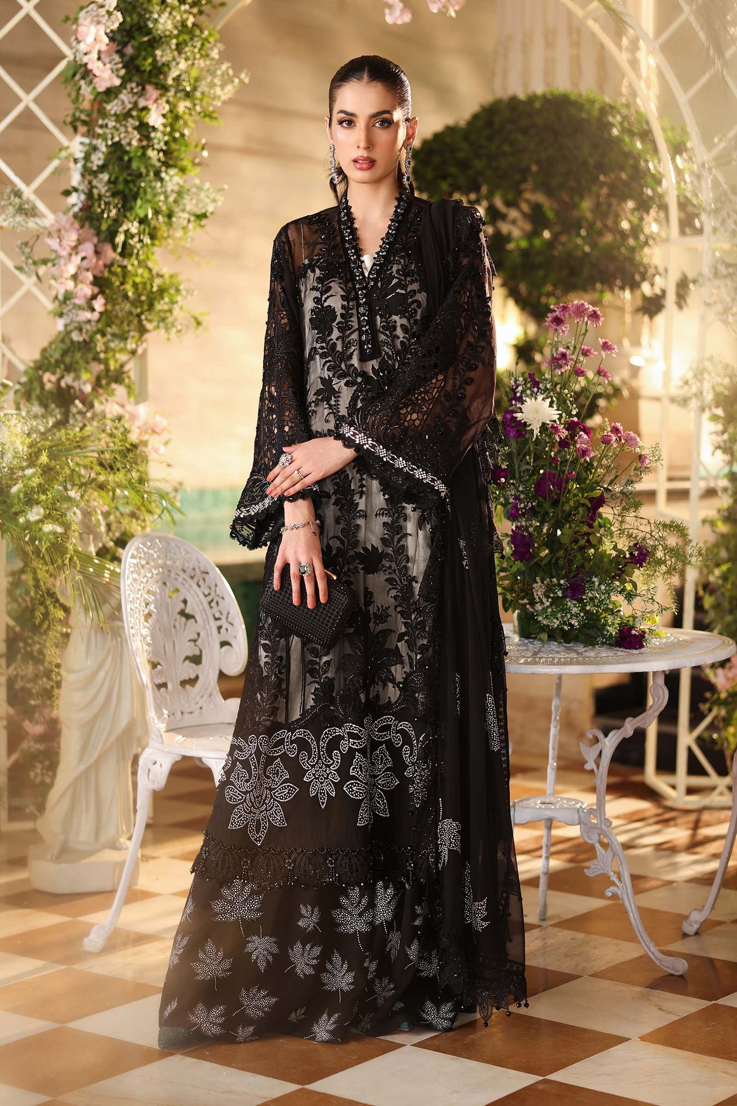 Embroidered Chiffon Suit