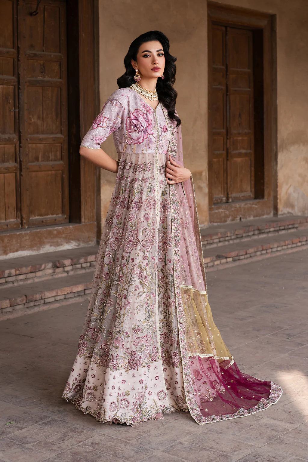 ILC-08 EMBROIDERED PRINTED SILK