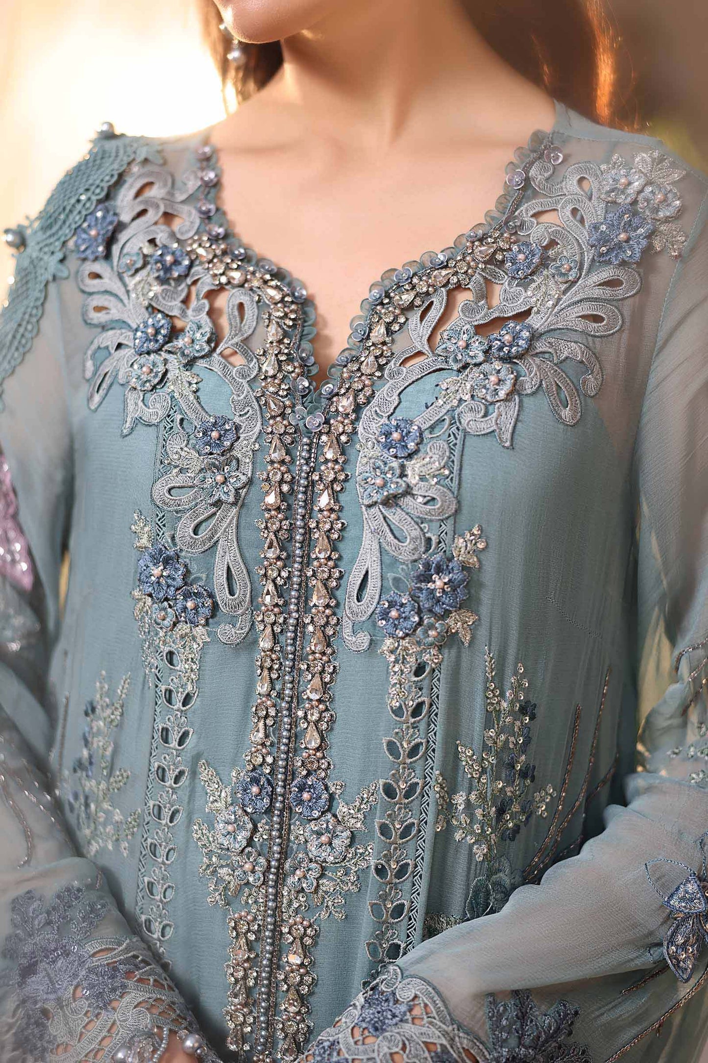 Embroidered Chiffon Suit
