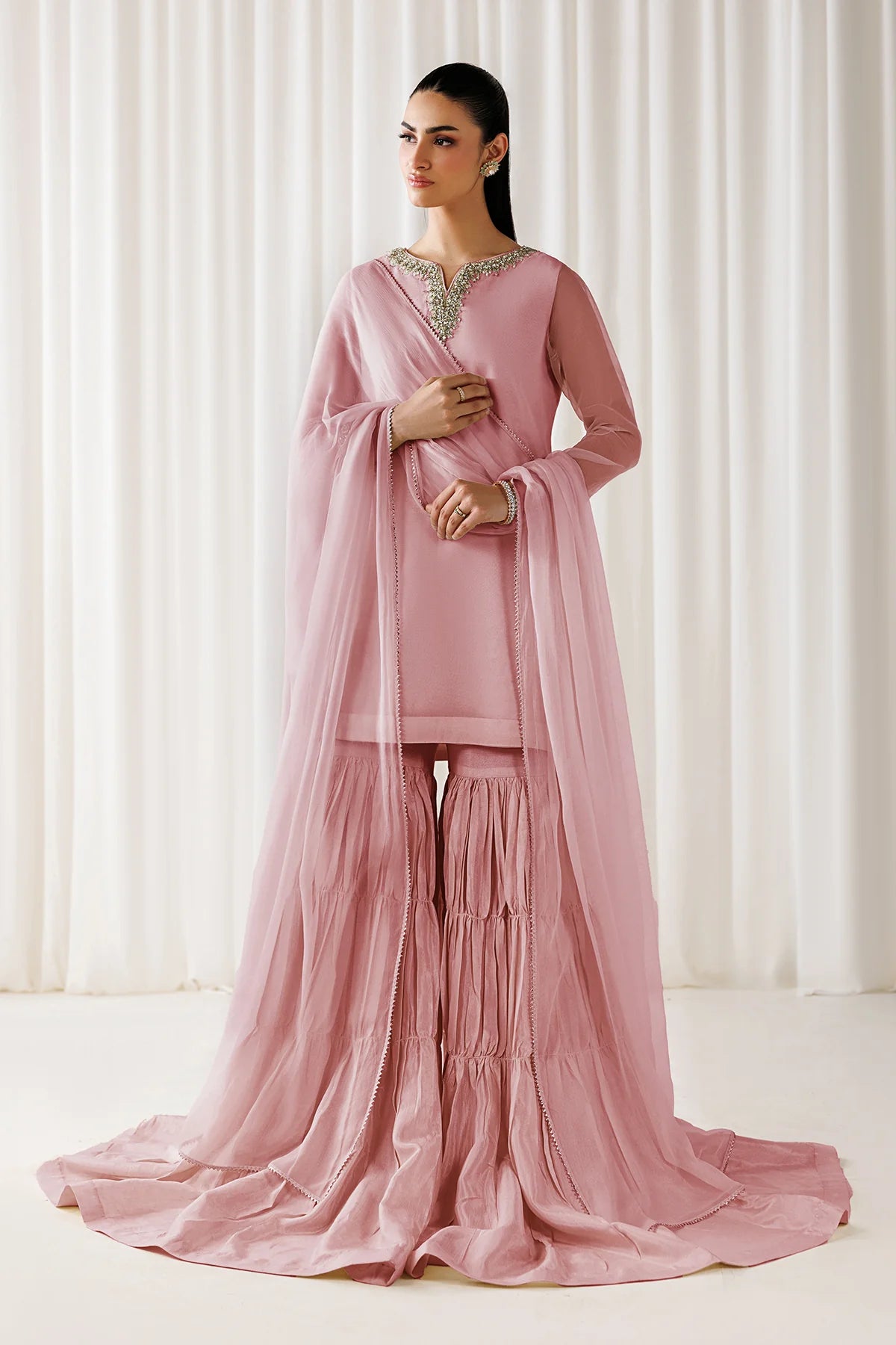 EMBROIDERED CHIFFON EN