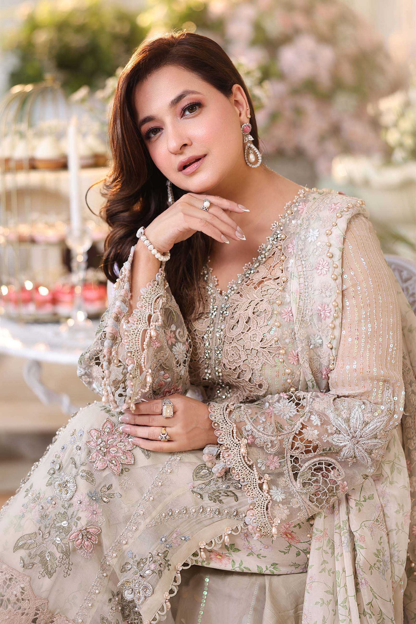 3 Piece Embroidered Chiffon Suit