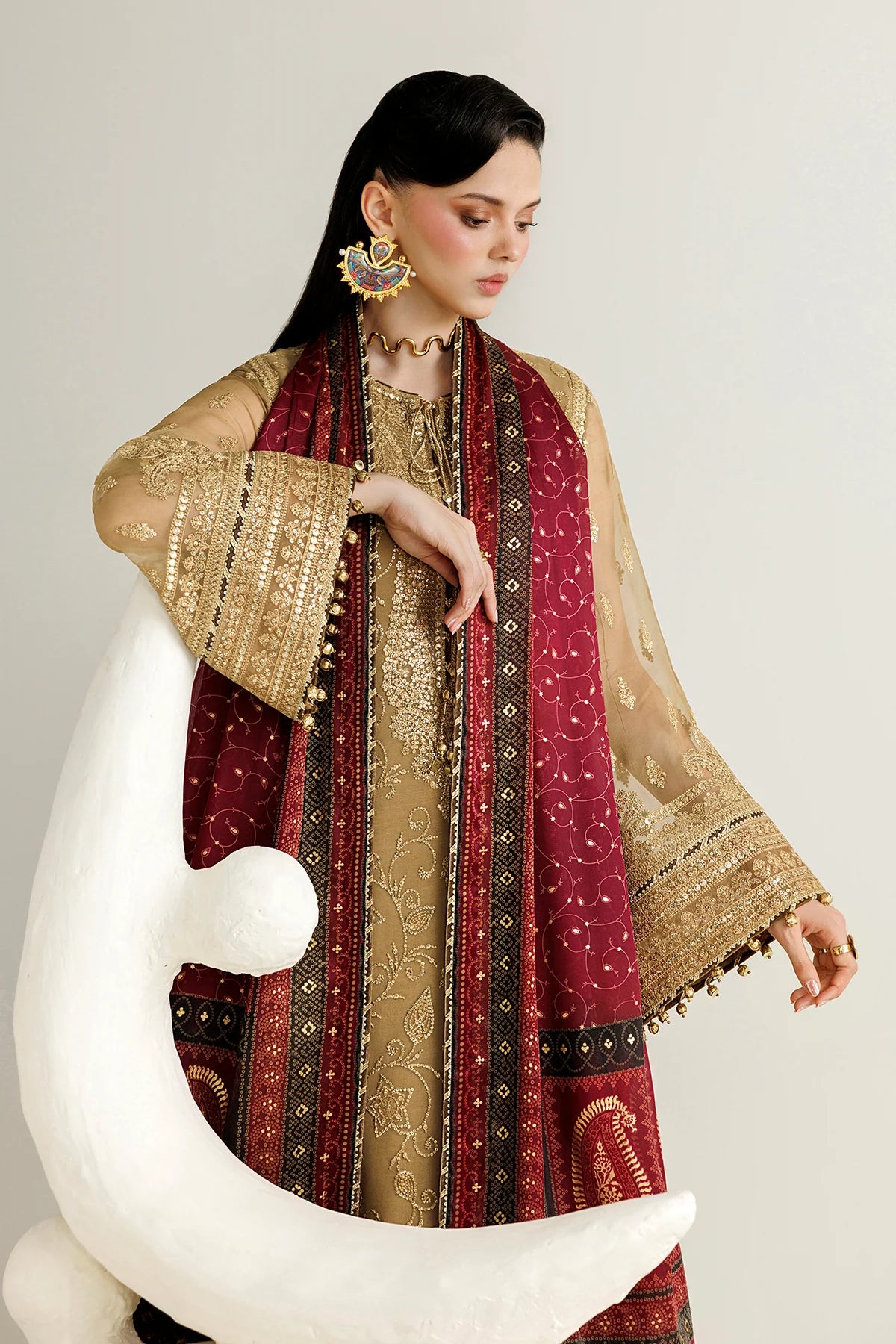 EMBROIDERED CHIFFON UC-3136