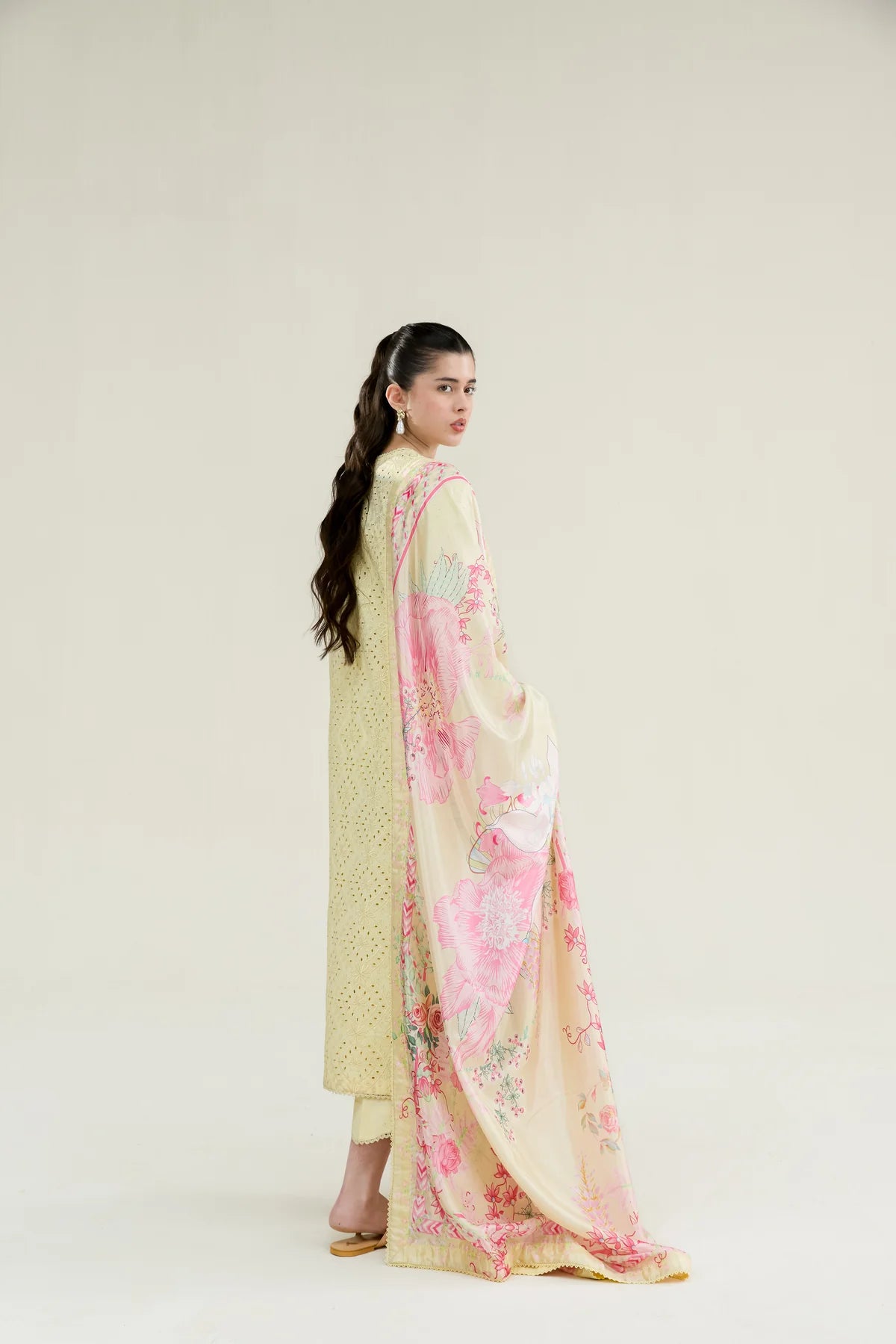 BUTTER YELLOW LUXURY EMBROIDERED LAWN 3PCS SET (NPA3-26403)