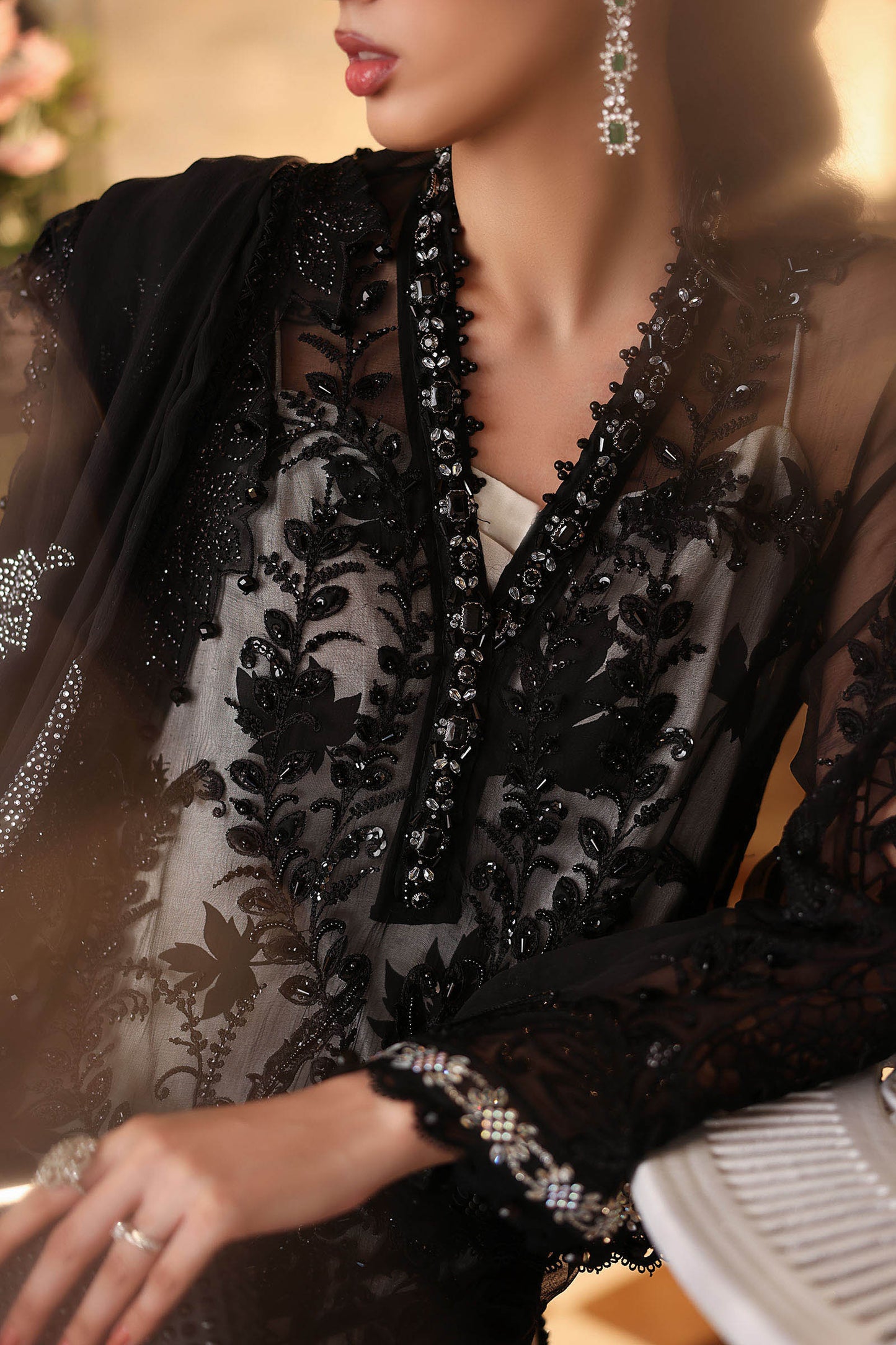 Embroidered Chiffon Suit