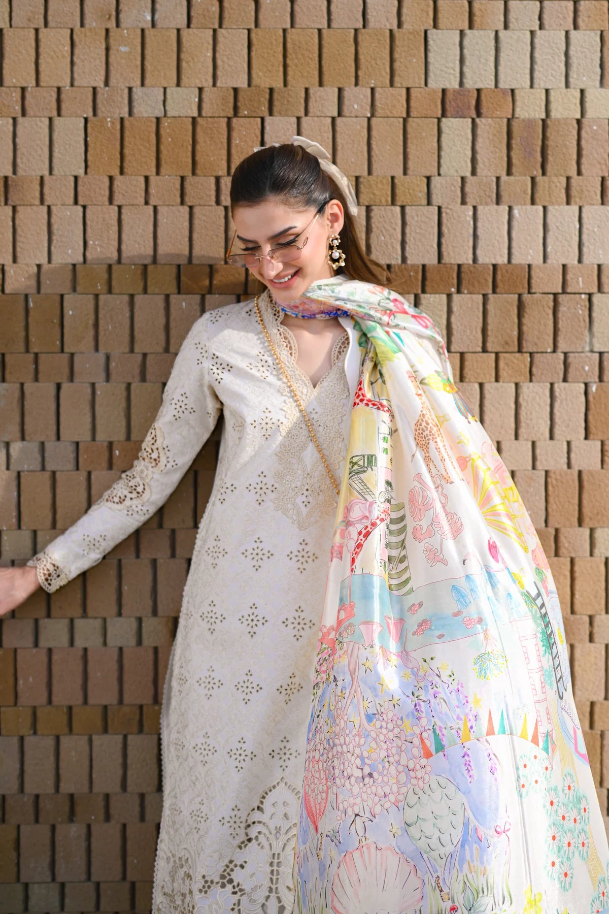 IVORY LUXURY EMBROIDERED LAWN SET (NEL-26604) LUXURY LAWN X EID 2026