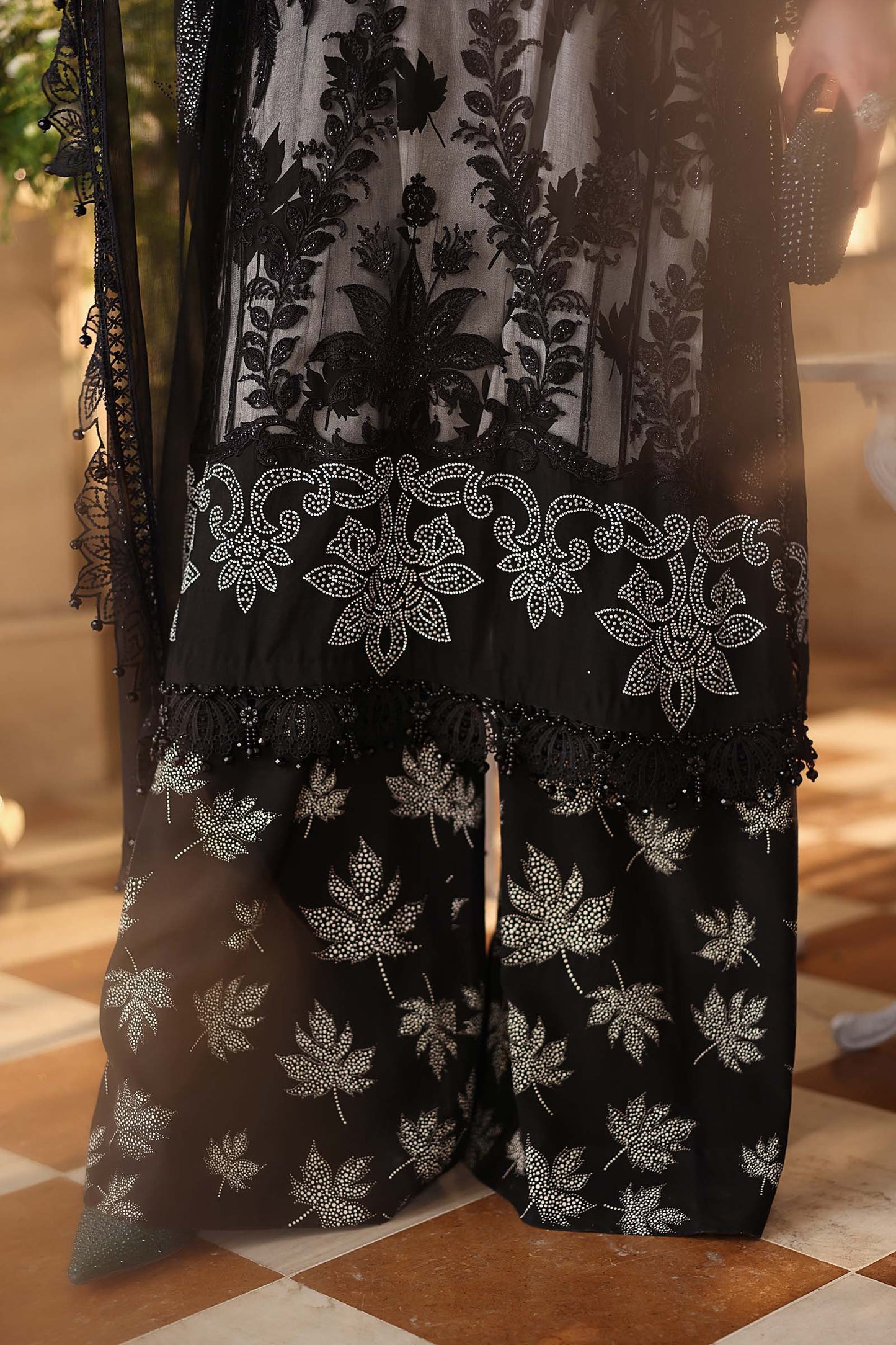 Embroidered Chiffon Suit
