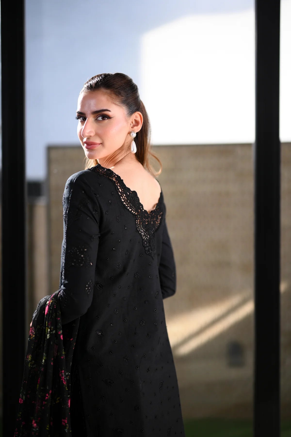BLACK LUXURY EMBROIDERED LAWN (NEL-26602) LUXURY LAWN X EID 2026