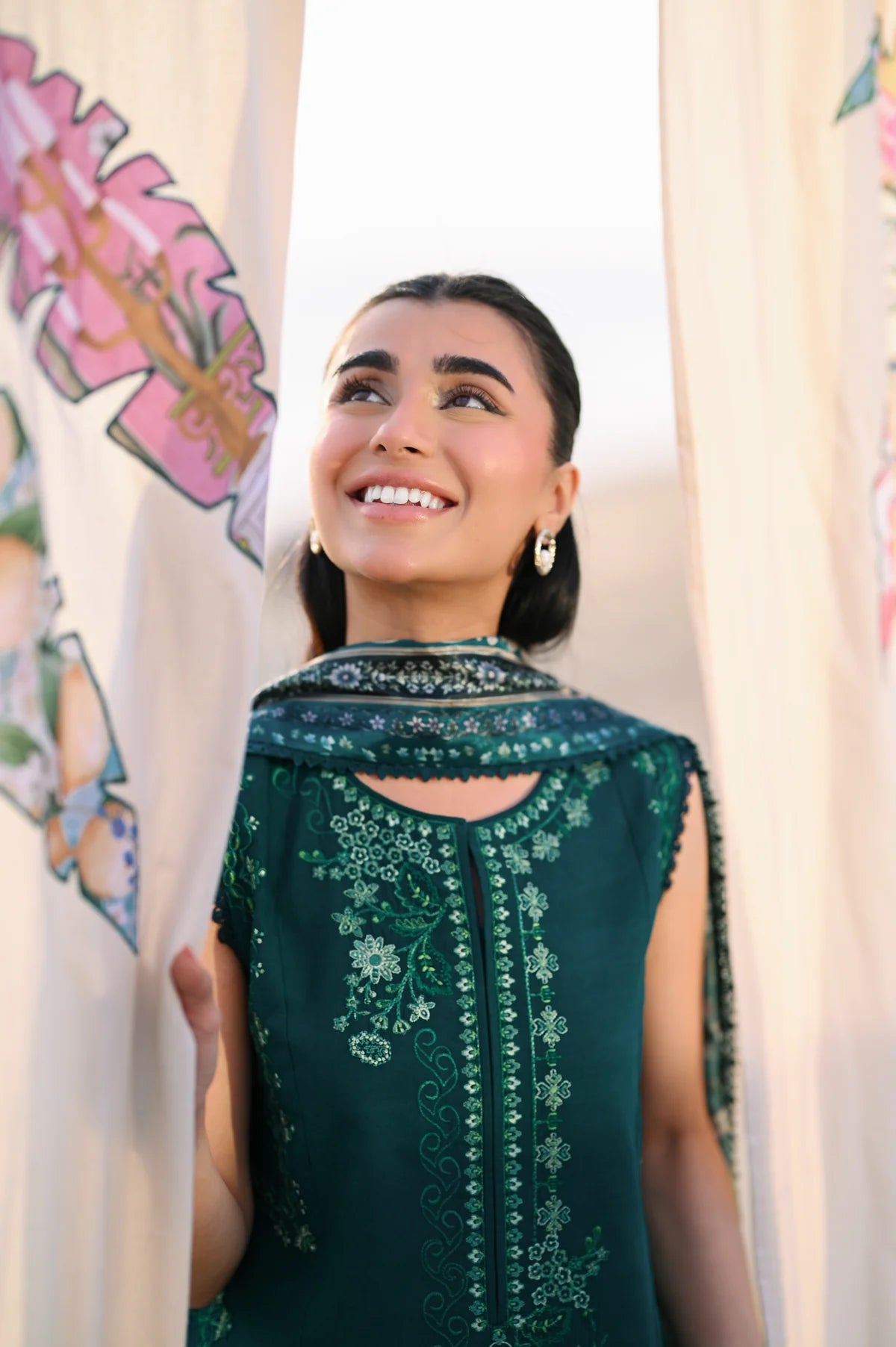 EMERALD GREEN LUXURY EMBROIDERED LAWN (NEL-26603) LUXURY LAWN X EID 2026